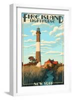 Fire Island Lighthouses - Captree Island, New York-Lantern Press-Framed Art Print