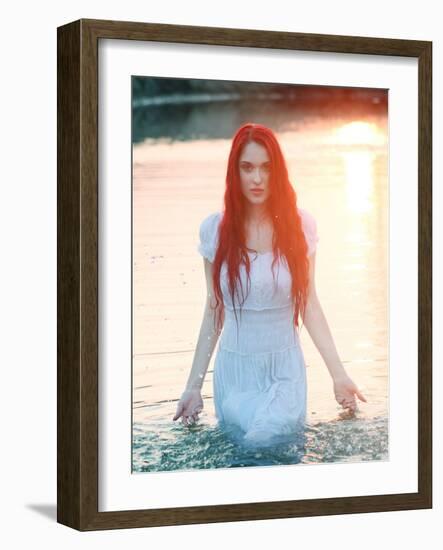 Fire Lake Sunset-Dimitri Caceaune-Framed Photographic Print