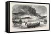 Fire of the Stores of Petropawloski, 1855-null-Framed Stretched Canvas