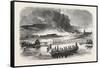 Fire of the Stores of Petropawloski, 1855-null-Framed Stretched Canvas