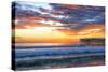 Fire Over Crystal Pier-Joseph S Giacalone-Stretched Canvas