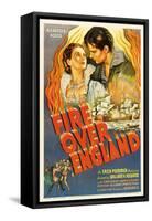 Fire over England, Flora Robson, Laurence Olivier, 1937-null-Framed Stretched Canvas