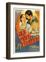 Fire over England, Flora Robson, Laurence Olivier, 1937-null-Framed Photo