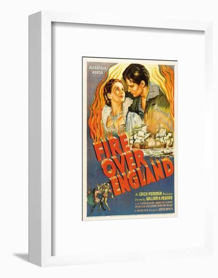 Fire over England, Flora Robson, Laurence Olivier, 1937-null-Framed Photo