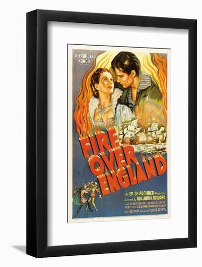 Fire over England, Flora Robson, Laurence Olivier, 1937-null-Framed Photo