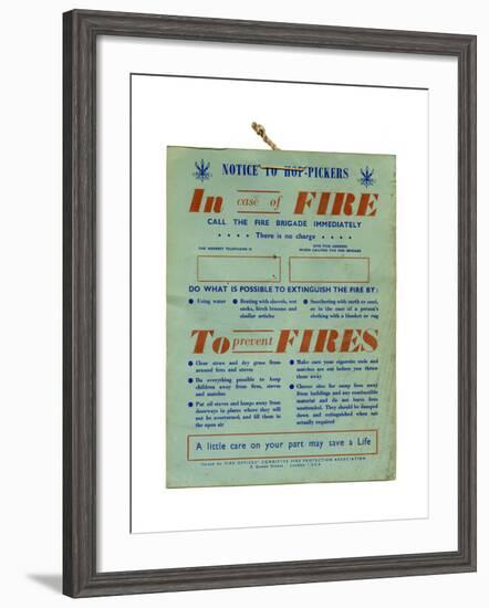 Fire Safety Hop Pickers-null-Framed Giclee Print