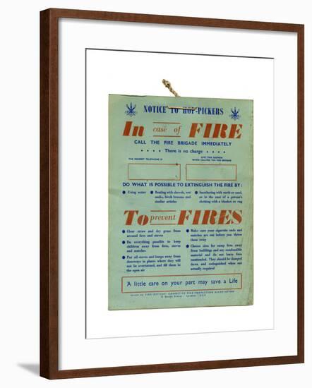 Fire Safety Hop Pickers-null-Framed Giclee Print