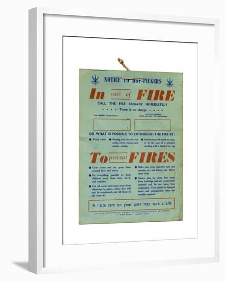 Fire Safety Hop Pickers-null-Framed Giclee Print