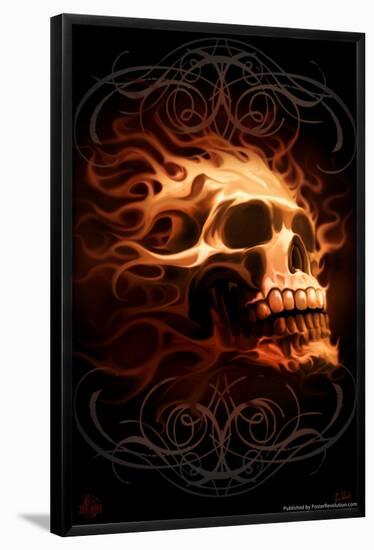 Fire Skull-Tom Wood-Framed Poster