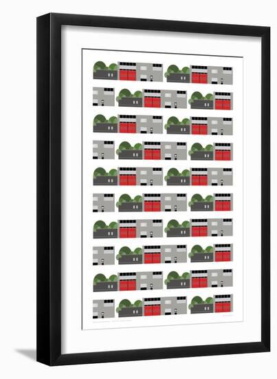 Fire Station Repeat Print-Sarah Evans-Framed Premium Giclee Print