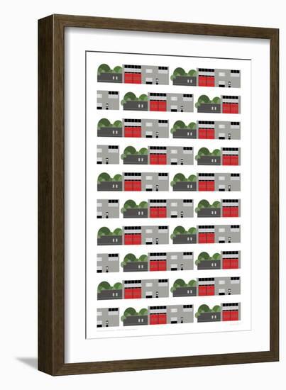 Fire Station Repeat Print-Sarah Evans-Framed Giclee Print