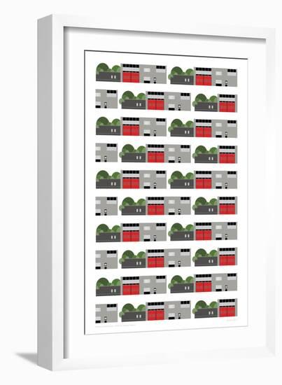 Fire Station Repeat Print-Sarah Evans-Framed Giclee Print