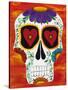 Fire Sugar Skull-Kerri Ambrosino-Stretched Canvas