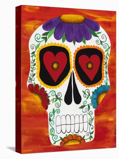 Fire Sugar Skull-Kerri Ambrosino-Stretched Canvas