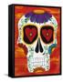 Fire Sugar Skull-Kerri Ambrosino-Framed Stretched Canvas