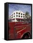 Fire Truck on Ocean Drive, South Beach, Miami, Florida, USA-Robin Hill-Framed Stretched Canvas