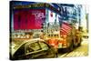 Fire truck - Times Square - Manhattan - New York City - United States-Philippe Hugonnard-Stretched Canvas
