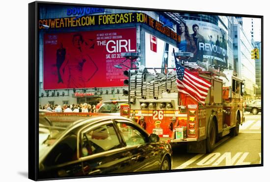 Fire truck - Times Square - Manhattan - New York City - United States-Philippe Hugonnard-Framed Stretched Canvas