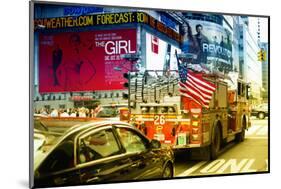 Fire truck - Times Square - Manhattan - New York City - United States-Philippe Hugonnard-Mounted Photographic Print