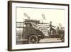 Fire Truck with Flags-null-Framed Art Print