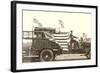 Fire Truck with Flags-null-Framed Art Print