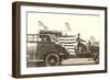 Fire Truck with Flags-null-Framed Art Print