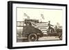 Fire Truck with Flags-null-Framed Art Print