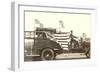 Fire Truck with Flags-null-Framed Art Print