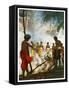 Fire Walking in Fiji, 1920-null-Framed Stretched Canvas
