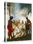 Fire Walking in Fiji, 1920-null-Stretched Canvas