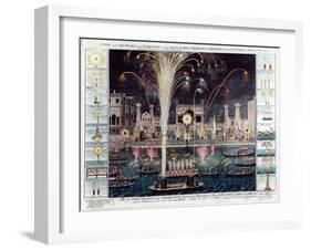 Fire-workes and Illuminations at his Grace the Duke of Richmond's at White-hall and River Thames-null-Framed Giclee Print