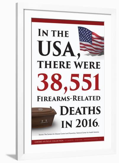 Firearms Deaths Statistics (USA)-Gerard Aflague Collection-Framed Art Print