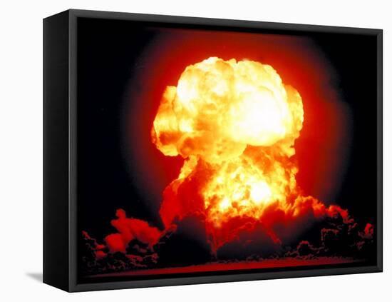 Fireball of H-Bomb Explosion after Test Blast over Bikini Atoll-null-Framed Stretched Canvas