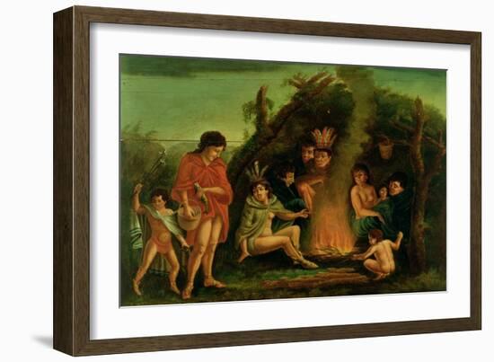 Fireboard Depicting an Indian Encampment, 1804-Michele Felice Corne-Framed Giclee Print