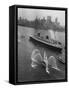 Fireboats Greeting the SS France, as It Enters the New York Harbor on Its Maiden Voyage-Ralph Morse-Framed Stretched Canvas