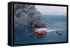 Fireboats Spraying Burning Mega Borg Tanker-null-Framed Stretched Canvas