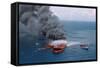 Fireboats Spraying Burning Mega Borg Tanker-null-Framed Stretched Canvas