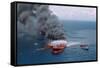 Fireboats Spraying Burning Mega Borg Tanker-null-Framed Stretched Canvas