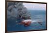 Fireboats Spraying Burning Mega Borg Tanker-null-Framed Photographic Print