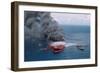 Fireboats Spraying Burning Mega Borg Tanker-null-Framed Photographic Print