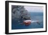 Fireboats Spraying Burning Mega Borg Tanker-null-Framed Photographic Print