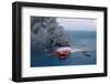 Fireboats Spraying Burning Mega Borg Tanker-null-Framed Photographic Print