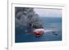 Fireboats Spraying Burning Mega Borg Tanker-null-Framed Photographic Print