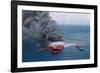 Fireboats Spraying Burning Mega Borg Tanker-null-Framed Photographic Print