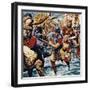Fired Up by the Bravery of the Standard-Bearer, the Other Roman Legions Gained Courage-C.l. Doughty-Framed Giclee Print
