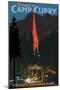 Firefall and Camp Curry - Yosemite National Park, California-Lantern Press-Mounted Art Print