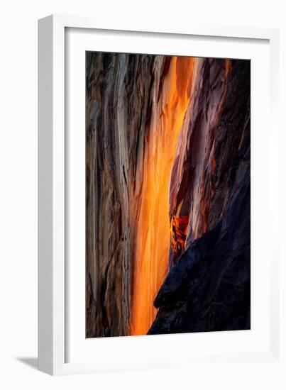 Firefall Detail, Horsetail Falls with Sun and Light, Yosemite National Park-Vincent James-Framed Photographic Print