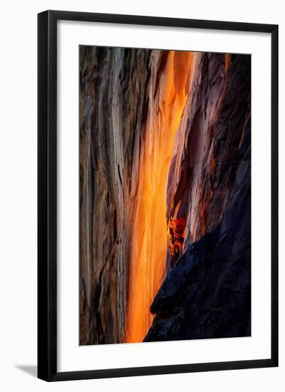 Firefall Detail, Horsetail Falls with Sun and Light, Yosemite National Park-Vincent James-Framed Photographic Print