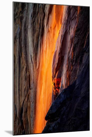 Firefall Detail, Horsetail Falls with Sun and Light, Yosemite National Park-Vincent James-Mounted Photographic Print