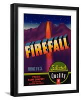 Firefall Vegetable Label - San Jose, CA-Lantern Press-Framed Art Print